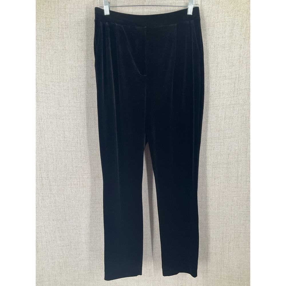 Express Velvet Pants Womens Medium Black Ankle Super High Rise Stretch